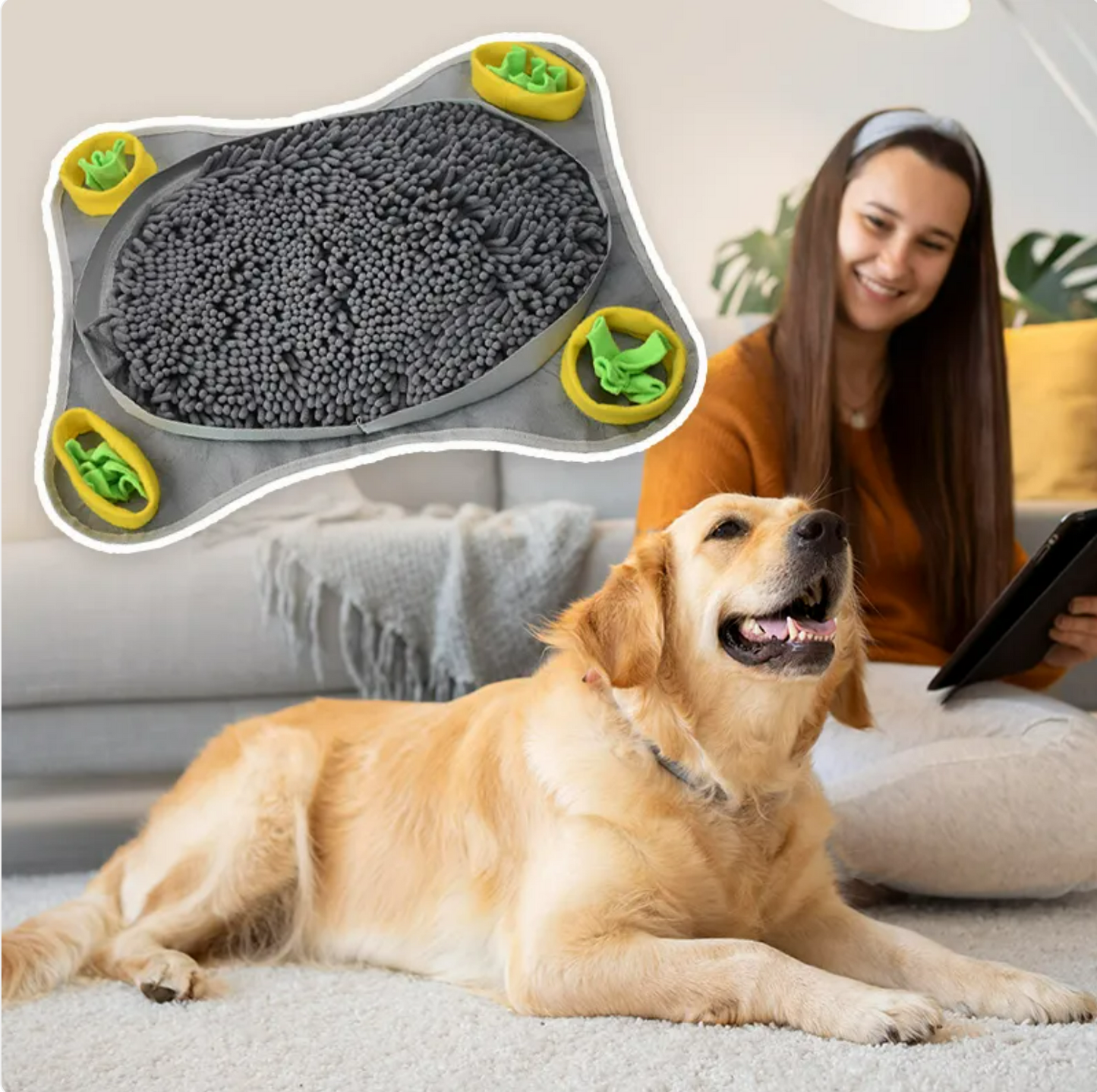 Dog Snuffle Mat — Interactive Nose Work Feeding & Anxiety Relief Toy